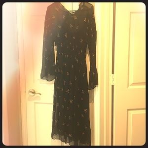 Zara Sheer Black Floral Dress